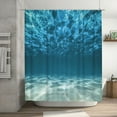 thumbnail image 1 of SPXUBZ Ocean Themed Shower Curtain Blue Ocean for Bathroom Sea Waves Beach Fabric Bath Nature Scenery for Bathroom Home Decor Abstract Stall with 12 Hooks,72X72in, 1 of 5