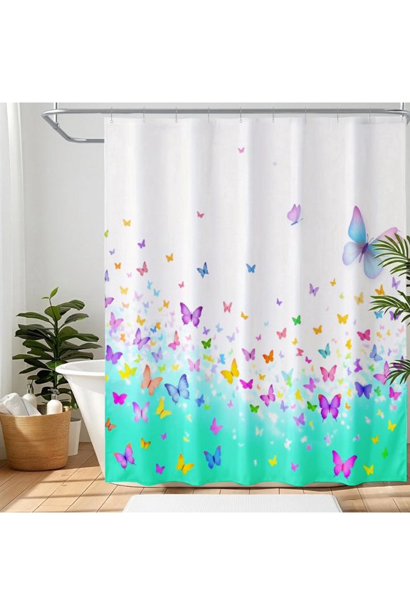Pastel Confetti Dot Bathroom Shower Curtain 72 x 72 Inch, Premium Polyester Washable Bath Curtain with Hooks for Home Tub Decor