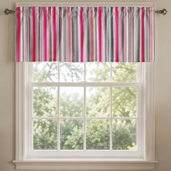 SPXUBZ Pink White Stripe Window Valance Kitchen Curtain Valance Rod Pocket Home Decor