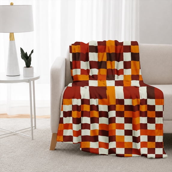 SPXUBZ Plaid Pattern Throw Blanket 50x60 Inch, Classic Checkered Soft Fleece Blanket, Cozy Farmhouse Home Decor Blanket 80"x60"
