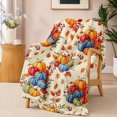 thumbnail image 1 of SPXUBZ Pumpkin Floral Flannel Fleece Blanket, Autumn Harvest Throw Blanket, Soft Cozy Warm Blanket for Bedroom Living Room Decor 80"x60", 1 of 5