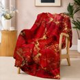 thumbnail image 1 of SPXUBZ Red Marble Flannel Fleece Blanket Abstract Stone Pattern Throw Blanket Modern Luxury Style Soft Cozy Blanket for Bedroom Sofa 50"x40", 1 of 5