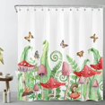 thumbnail image 1 of SPXUBZ Red Mushroom Shower Curtain Butterfly in Green Plant Shower Curtain Set Cute Hedgehog and Snail Aesthetic Shower Curtains for Bathroom Long Waterproof Washable Fabric with Hooks,72x72 inch, 1 of 5
