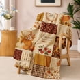 thumbnail image 1 of SPXUBZ Rustic Harvest Patchwork Flannel Fleece Blanket, Farmhouse Fall Throw Blanket, Soft Cozy Warm Blanket for Bedroom Sofa Decor 50"x40", 1 of 5