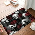 thumbnail image 1 of SPXUBZ Skull and Rose Pattern Non Slip Flannel Floor Mat for Bathroom Kitchen Bedroom Decor 16x24 inch, 1 of 5