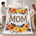 thumbnail image 1 of SPXUBZ Soft Warm Cozy Mom Leopard Print Floral Sunflower Wreath Flannel Throw Blanket For Bed Couch Sofa Mother's Day Gift, 1 of 3