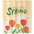 thumbnail image 1 of SPXUBZ Spring Floral Shower Curtain Butterfly Blooming Flower Theme Fabric Shower Curtain Bathroom Decor Sets with Grommets and Hooks 72 x 72 Inch Beige Red, 1 of 5