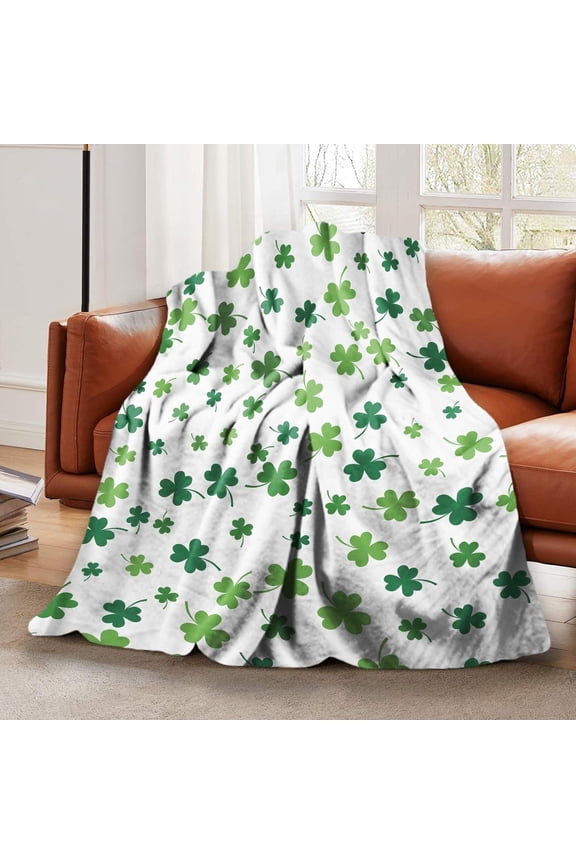 St Patricks Day Throw Blanket Soft Warm Cozy Lightweight Decorative Blanket for Couch, Bed, Sofa, Travel 50x60 inch