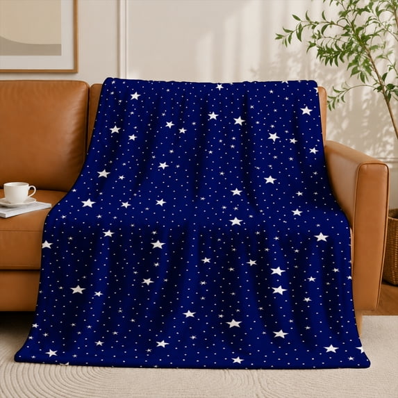 SPXUBZ Starry Night Flannel Fleece Blanket, Galaxy Pattern Throw Blanket, Soft Cozy Warm Blanket for Bedroom Sofa Home Decor