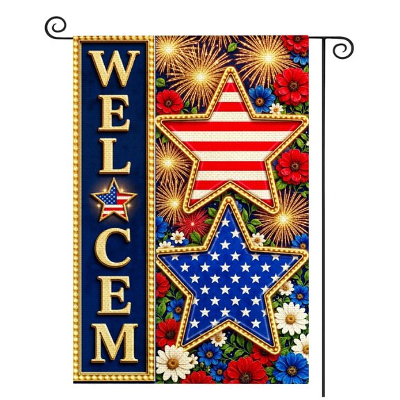 SPXUBZ Statutory Liberty New York City Garden Flag, Polyester Outdoor Lawn Yard Patriotic Decorative Flag, 12x18 Inch