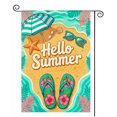 thumbnail image 1 of SPXUBZ Summer Beach Garden Flag 12x18 Inch, Flip Flop Tropical Linen Yard Flag, Outdoor Decorative Flag for Garden Lawn Porch Patio Vacation Decoration, 1 of 5