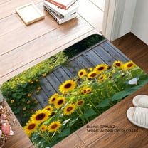 SPXUBZ Sunflower Garden Non Slip Flannel Floor Mat for Bathroom Kitchen Bedroom Decor 16x24 inch
