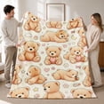 thumbnail image 1 of SPXUBZ Teddy Bear Pattern Throw Blanket 50x60 Inch, Cute Animal Design Soft Fleece Blanket, Cozy Kids Bedroom Decor 60"x50", 1 of 5