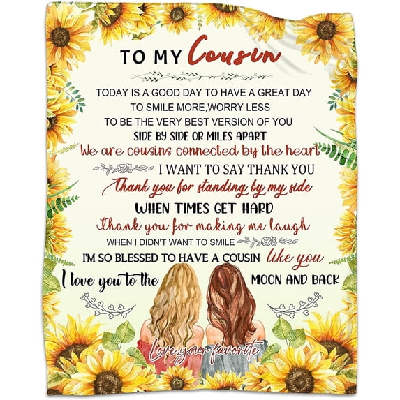 SPXUBZ To My Cousin Throws Blanket Best Gift for Birthday