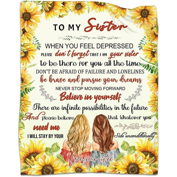 SPXUBZ To My Sisters Throw Blankets Gifts,Soft Cozy Fleece Blanket