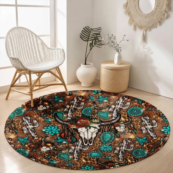 SPXUBZ Velvet Round Area Rug Rustic Coffee Bean Pattern Collage Circular Floor Mat Soft Non-Slip Creative Cafe Kitchen Coffee Shop Decor Throw Rug