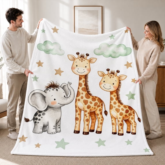 SPXUBZ Winter Animal Throw Blanket 50x60 Inch, Cute Forest Theme Soft Fleece Blanket, Cozy Seasonal Home Decor 60"x50"