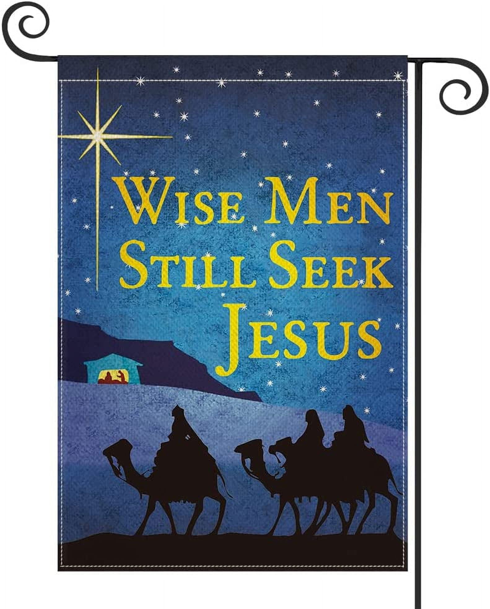 SPXUBZ Wise Men Still Seek Jesus Nativity Garden Flag Double Sided,  Christmas Winter Holiday Yard Outdoor Decoration 12x18 Inch - Walmart.com, image size:1582x1966