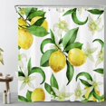 thumbnail image 1 of SPXUBZ Yellow Lemon Shower Curtain White Floral with Green Leaf Shower Curtains for Bathroom Fruit Shower Curtain Set Waterproof Washable Fabric with Hooks,72x72 inch, 1 of 5