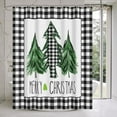 thumbnail image 1 of SPXUBZ colorlife Christmas Tree Buffalo Check Plaid Shower Curtain, 72 x 72 Inch Winter Holiday Party Decorative Waterproof Bath Curtain Set with 12 Hooks, 1 of 5