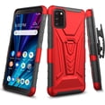 thumbnail image 1 of SPY CASE for Alcatel TCL A3 A509DL / TCL A30 Case with Tempered Glass Screen Protector Hybrid Cover with Kickstand Phone Belt Clip Holster - Red, 1 of 7