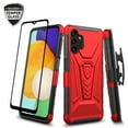 thumbnail image 1 of SPY CASE for Samsung Galaxy A13 5G/4G Case with Tempered Glass Screen Protector Hybrid Cover with Kickstand Phone Belt Clip Holster - Red, 1 of 8