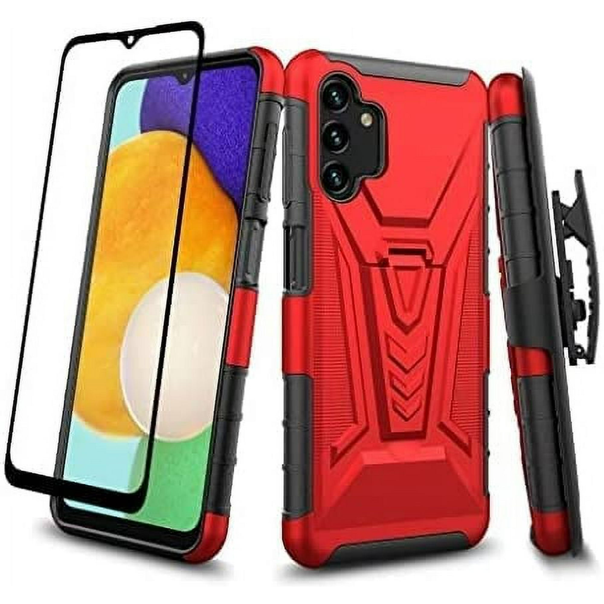 For Samsung Galaxy A14 5G Case Armor Cover+Belt Clip Fit Otterbox+Tempered  Glass