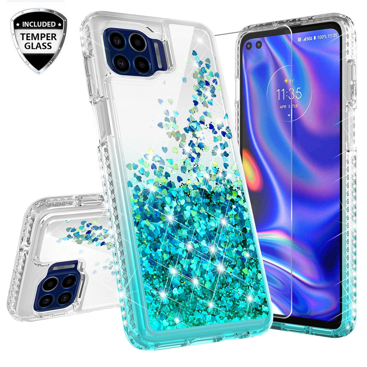 SPY Case for Motorola Moto One 5g Ace Case Cover Case Glitter