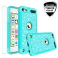 thumbnail image 1 of SPY Case for For New iPod Touch 7 Case, Touch 5, 6, 7th Generation Glitter Ruuged Case Cover with Tempered Glass Screen Protector - Teal, 1 of 5