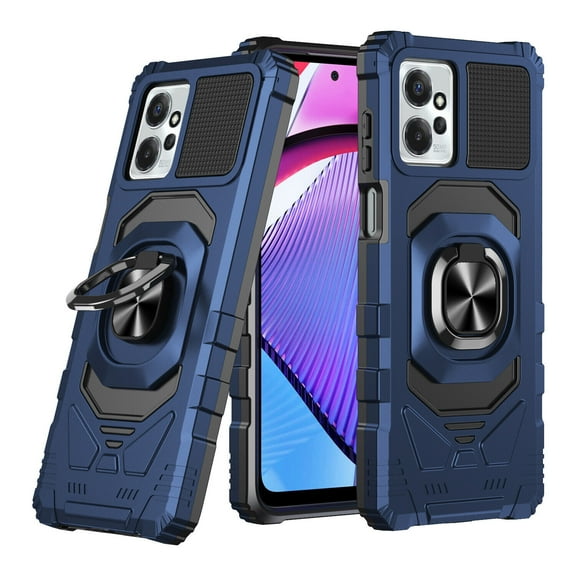 SPY Case for Moto G Power 5G 2023 Case w/Tempered Glass Screen Protector [Military Grade] Ring Car Mount Kickstand Shockproof Hard Case - Blue
