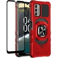 thumbnail image 1 of SPY Case for Nokia C110 Case Cover w/Tempered Glass Screen Protector Ring Kickstand - Red, 1 of 4