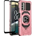thumbnail image 1 of SPY Case for Nokia C110 Case Cover w/Tempered Glass Screen Protector Ring Kickstand - Rose Gold, 1 of 5