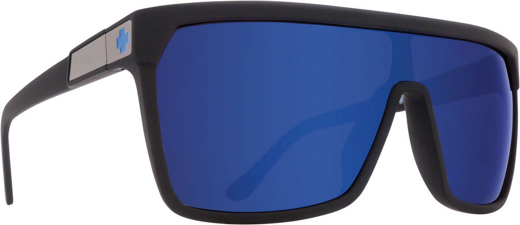SPY+ FLYNN Sunglasses - Soft Matte BLK Happy Bronze Dark Blue Spectra  Mirror Lenses