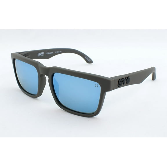 SPY Helm Happy Gray Green Polar with Light Blue Spectra Mirror Lens - Soft Matte Dark Gray Frame
