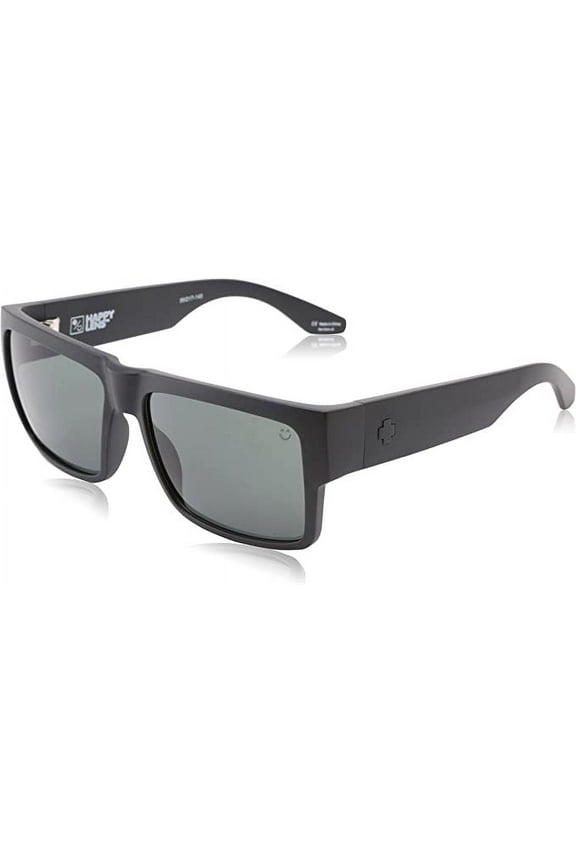 Cyrus, Square Sunglasses, Color and Contrast Enhancing Lenses, Matte Black - Happy Gray Green Lenses