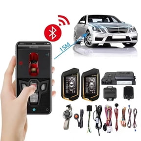 SPY PKE Keyless Entry Push Start Car Alarm System, APP Control, 1500m LCD 2-Way Remote, Vibration Anti-Theft Security