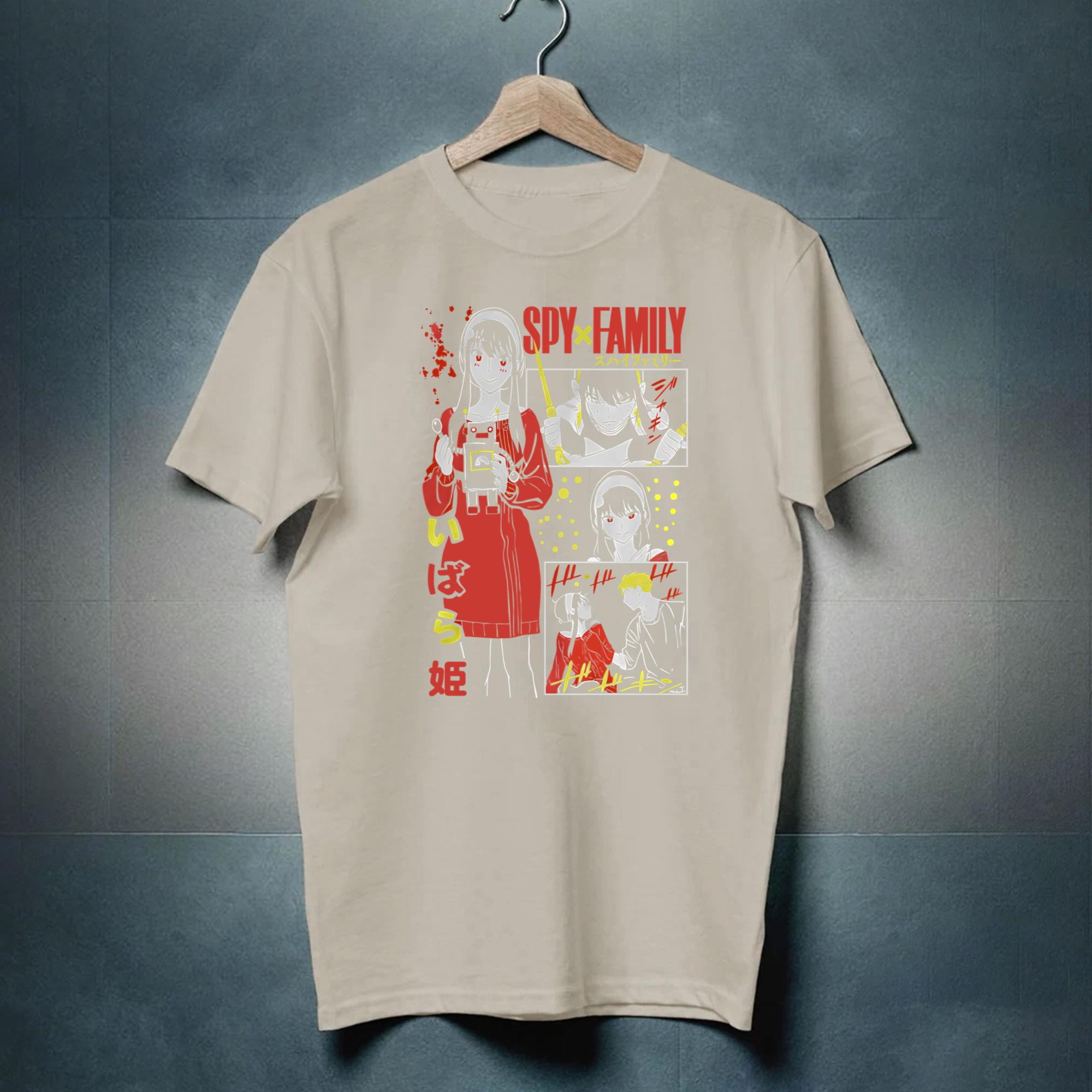 T-shirt Anime Spy X Family - Personnages Loid, Yor, Anya, Bond Forger, Coupe Régulière Unisexe