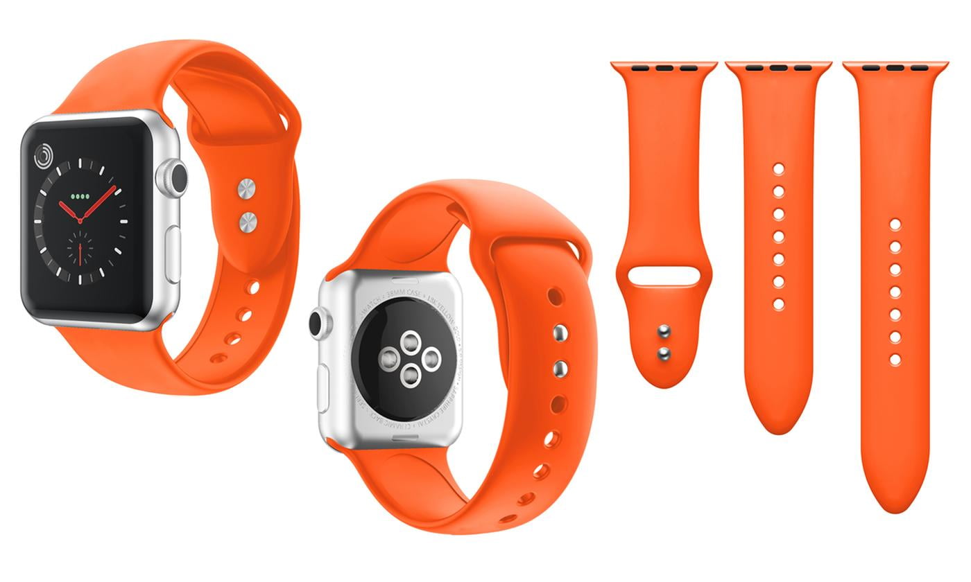 SPYCASE Apple Watch Band 42 44 45mm Orange 3pcs Adjustable Size Silicone Bands Sm Med Med Lg Wrist Lenght Walmart