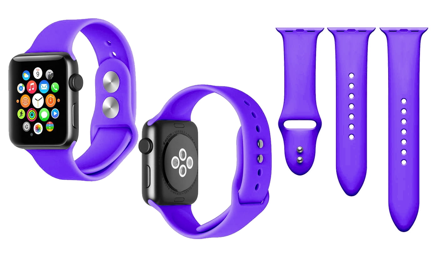 SPYCASE Apple Watch Band 42/44/45mm Purple 3pcs Adjustable Size Silicone  Bands (Sm-Med & Med-Lg Wrist Lenght)