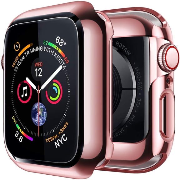 SPYCASE Case for Apple Watch Series 3 42mm with Buit in TPU Clear Screen Protector - All Around Protective Case High Definition Clear Ultra-Thin Cover for Apple iwatch 42mm Series 3 2 1 - Rose Gold