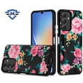 thumbnail image 1 of SPYCASE Floral Rugged Hybrid Cell Phone Cover Case for Samsung Galaxy A15 5G, Black Flower, 1 of 4