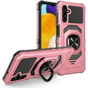 SPYCASE for Samsung Galaxy A15 5G Phone Case, with Tempered Glass Screen Protector, Impact Resistant Metal Ring Magnetic Support Kickstand Drop Protector Cover for Galaxy A15 5G (Rose Gold)