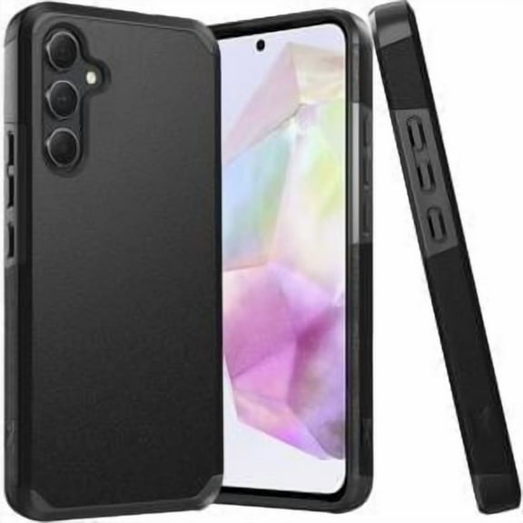 SPYCASE for Samsung Galaxy A36 5G Phone Case, with Tempered Glass Screen Protector, Impact Resistant Metal Ring Magnetic Support Kickstand Drop Protector Cover for Galaxy A36 5G - Black