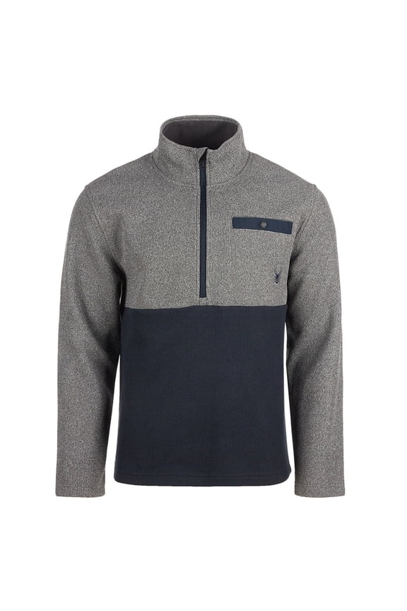 MEN'S MEDALLION HALF ZIP PULLOVER - SIZE: MEN L - GRAY