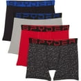 thumbnail image 1 of Spyder Mens Boxer Briefs Performance Nylon Mesh Sports Underwear (Large, Black/Heather/Red/Black) - 4 Pack, 1 of 1