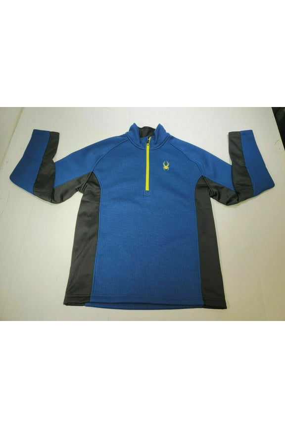 Men's 1/4 Zip Fleece Lined Pullover Sweater (Blue, Large)