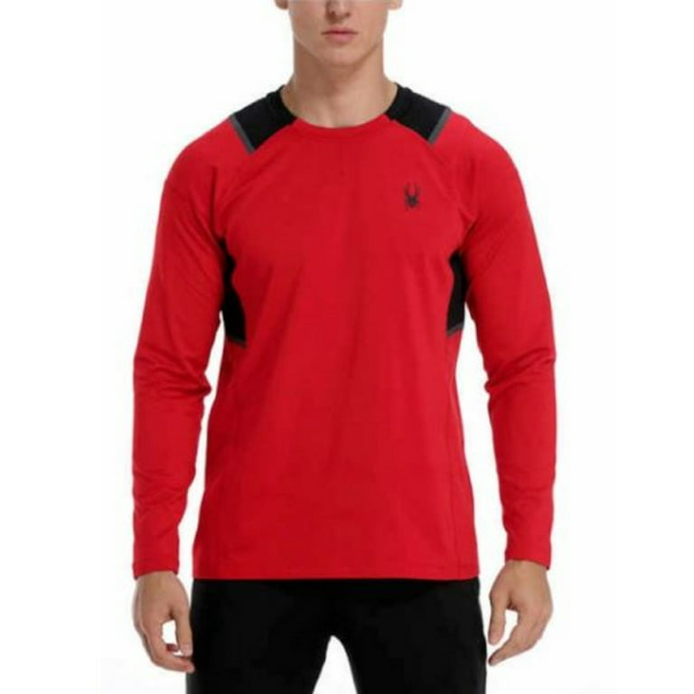SPYDER Men's Active Long Sleeve Shirt Red Black XX-Large