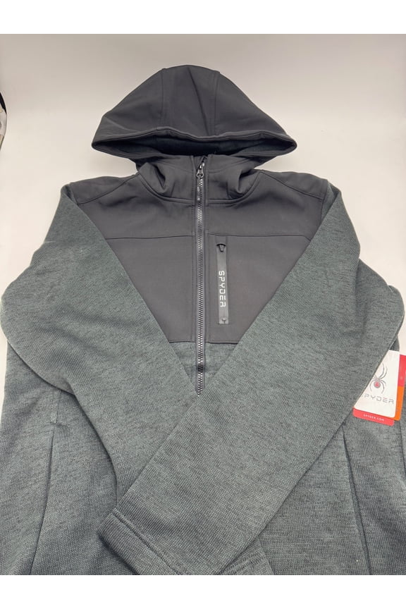 MEN'S SWEATER FLEECE ZIP JACKET - SIZE: MEN M - BLACK
