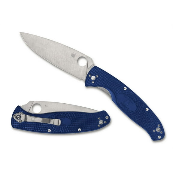 Spyderco Knives Spyderco Resilience Lightweight Folding Knife Blue FRN 4.25in Satin Plain Blade SPC142PBL