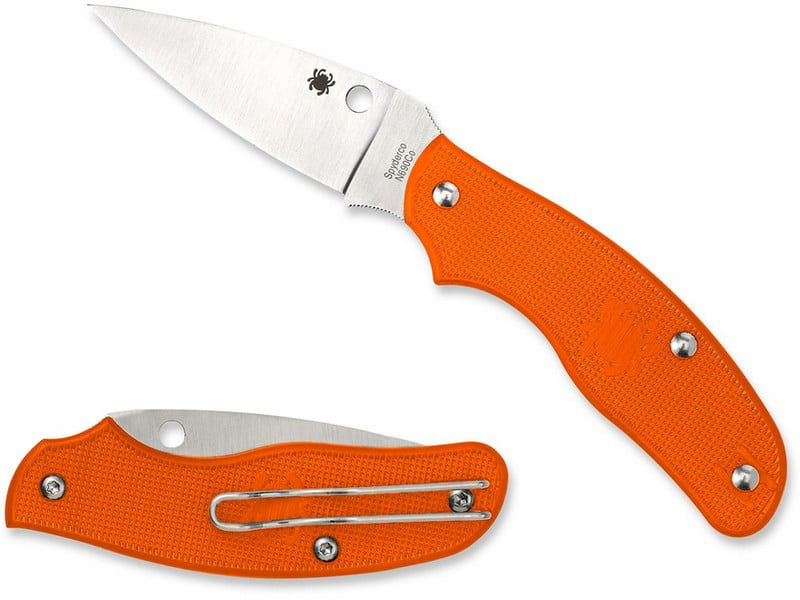 SPYDERCO SPY-DK KNIFE 2.69 STEEL FOLDING FIBERGLASS REINFORCED NYLON  ORANGE 